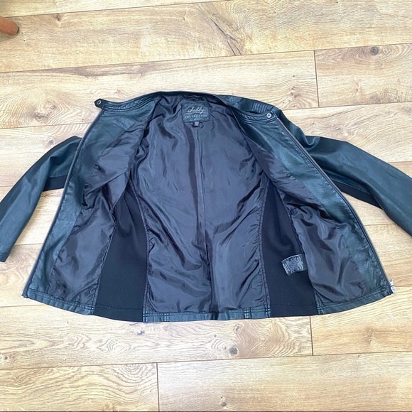 SEBBY COLLECTION Black Faux Leather Moto Jacket Medium - Picture 11 of 16
